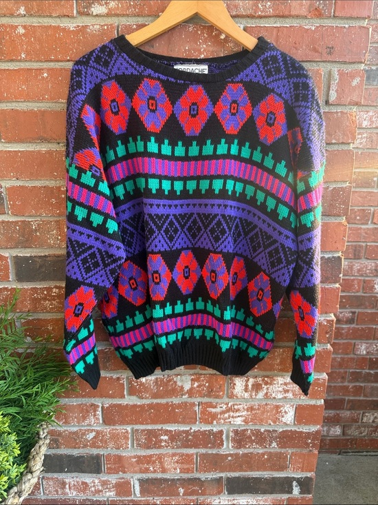 Jordache Sweaters - Jordache Multicolor Geometric Sweater Retro